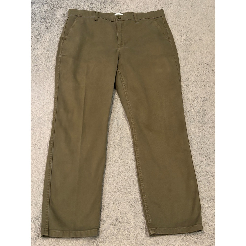 J.Crew Mens Vintage Straight Chino Pants Olive Green Size 30 Stretch Twill